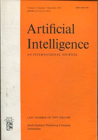 ARTIFICIAL INTELLIGENCE AN INTERNATIONAL JOURNAL. VOLUME 11, NUMBER 3, DECEMBER 1978