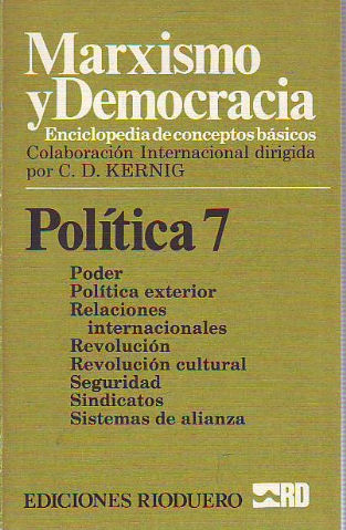 MARXISMO Y DEMOCRACIA. POLITICA. 7: PODER-SISTEMAS DE ALIANZA.