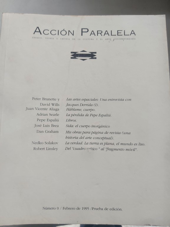 Acción paralela. 0. Ensayo, teoría y crítica de la cultura y el arte contemporáneo