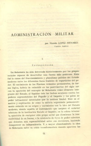 ADMINISTRACION MILITAR.
