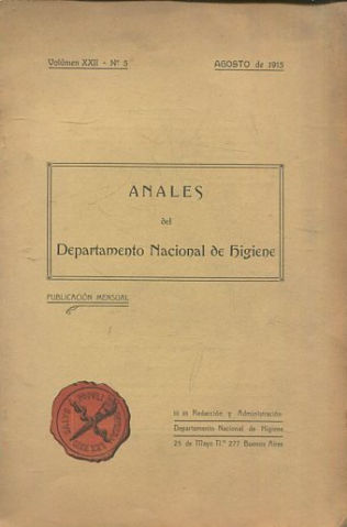 ANALES DEL DEPARTAMENTO NACIONAL DE HIGIENE.