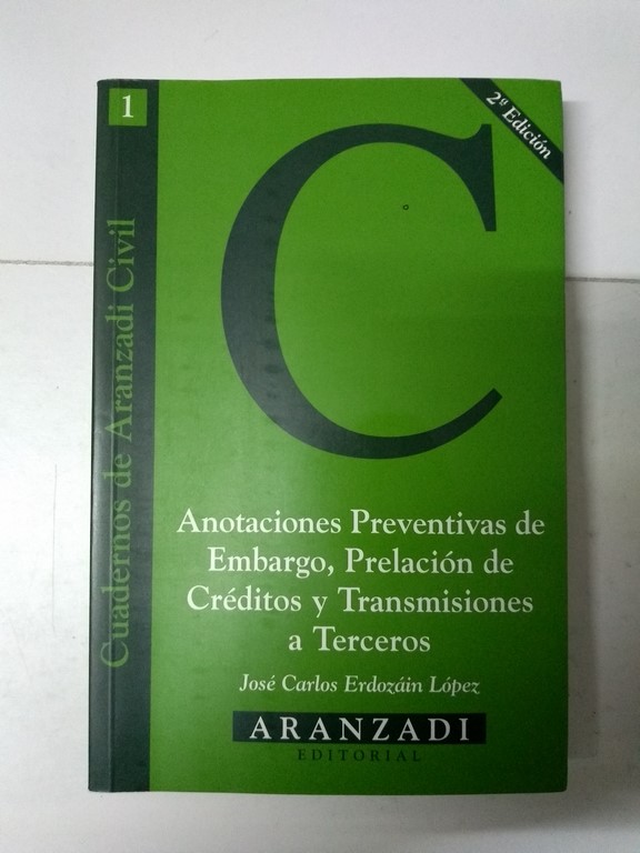 Anotaciones Preventivas de Embargo, Prelación de Créditos y Transmisiones a Terceros