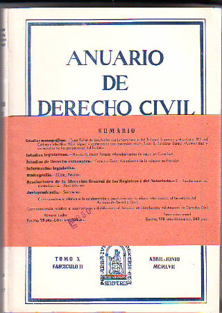 ANUARIO DE DERECHO CIVIL. TOMO X. FASCICULO II.