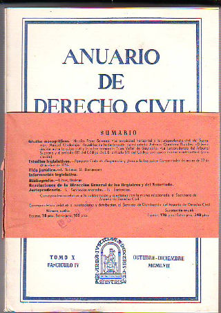 ANUARIO DE DERECHO CIVIL. TOMO X. FASCICULO IV.