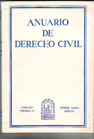 ANUARIO DE DERECHO CIVIL. TOMO XXV. FASCICULO I.
