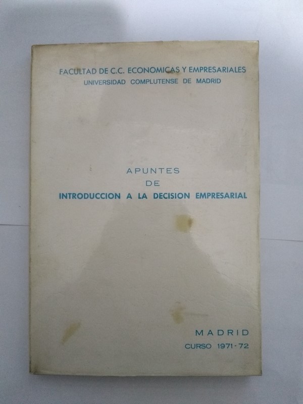Apuntes de Introducción a la Decisión Empresarial
