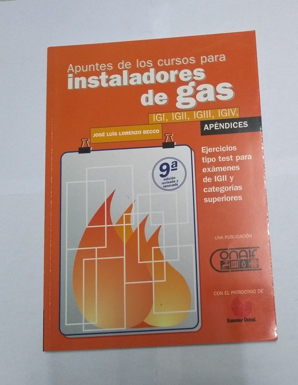 Apuntes de los cursos para instaladores de gas, apéndices