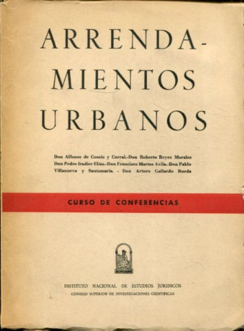 ARRENDAMIENTOS URBANOS. CURSO DE CONFERENCIAS.
