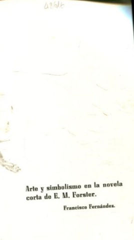 ARTE Y SIMBOLISMO EN LA NOVELA CORTA DE E.M. FORSTER.