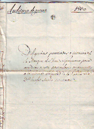 AUDITORÍA DE GUERRA. DILIGENCIAS PRACTICADAS A INSTANCIAS DEL SR. MARQUÉS DE SAN JUAN DE NEPOMUCENO PARA ACREDITAR CIERTOS PARTICULARES CONCERNIENTES A LA ÚLTIMA VOLUNTAD DE LA EXCMA. SRA. Dª JOSEFA MIOÑO, SU MADRE.