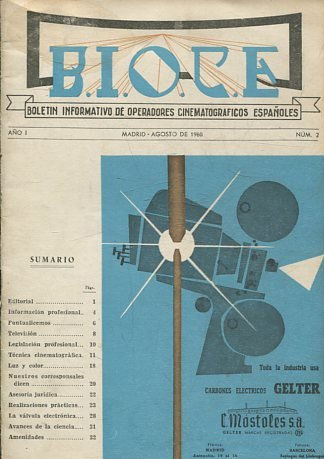 B.I.O.C.E. BOLETIN INFORMATIVO DE OPERADORES CINEMATOGRAFICOS ESPAÑOLES 1-2-