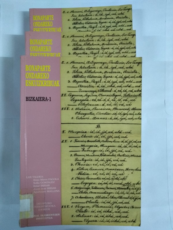 Bizkaiera, 3 tomos