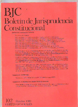 BJC. BOLETIN DE JURISPRUDENCIA CONSTITUCIONAL. Nº. 102.