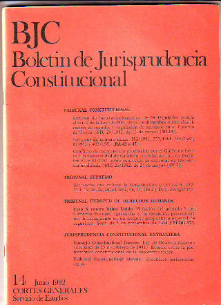 BJC. BOLETIN DE JURISPRUDENCIA CONSTITUCIONAL. Nº. 14.