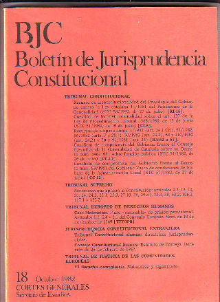 BJC. BOLETIN DE JURISPRUDENCIA CONSTITUCIONAL. Nº. 18.