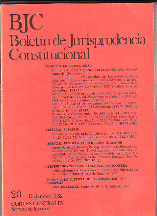 BJC. BOLETIN DE JURISPRUDENCIA CONSTITUCIONAL. Nº. 20.