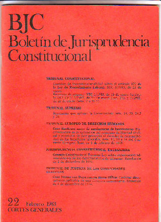 BJC. BOLETIN DE JURISPRUDENCIA CONSTITUCIONAL. Nº. 22.
