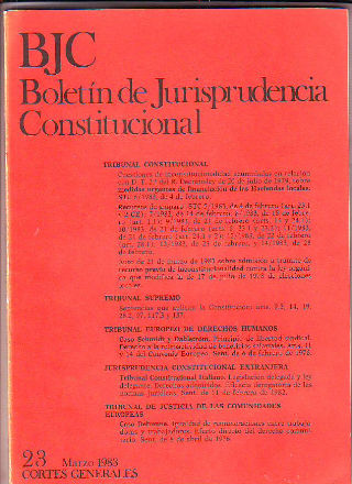 BJC. BOLETIN DE JURISPRUDENCIA CONSTITUCIONAL. Nº. 23.