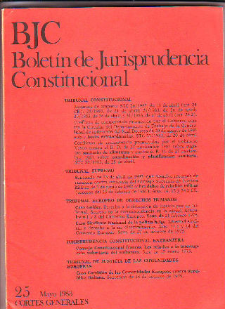 BJC. BOLETIN DE JURISPRUDENCIA CONSTITUCIONAL. Nº. 25.