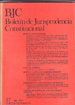 BJC. BOLETIN DE JURISPRUDENCIA CONSTITUCIONAL. Nº. 27.