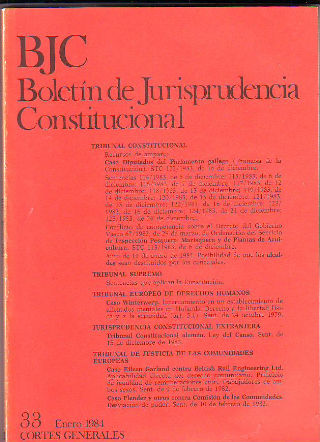 BJC. BOLETIN DE JURISPRUDENCIA CONSTITUCIONAL. Nº. 33.