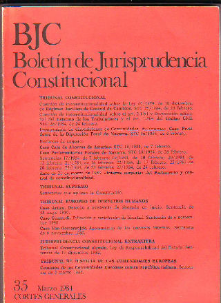 BJC. BOLETIN DE JURISPRUDENCIA CONSTITUCIONAL. Nº. 35.