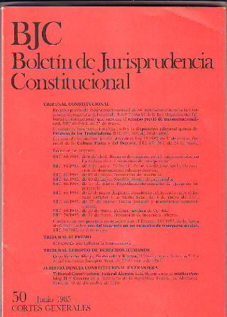 BJC. BOLETIN DE JURISPRUDENCIA CONSTITUCIONAL. Nº. 50.