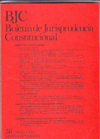 BJC. BOLETIN DE JURISPRUDENCIA CONSTITUCIONAL. Nº. 58.