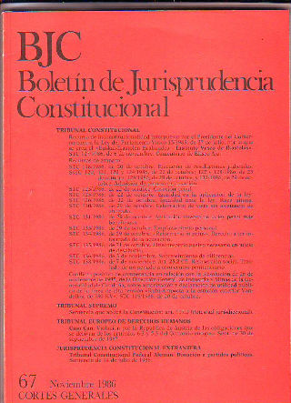 BJC. BOLETIN DE JURISPRUDENCIA CONSTITUCIONAL. Nº. 67.