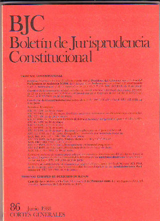 BJC. BOLETIN DE JURISPRUDENCIA CONSTITUCIONAL. Nº. 86.