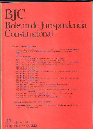 BJC. BOLETIN DE JURISPRUDENCIA CONSTITUCIONAL. Nº. 87.