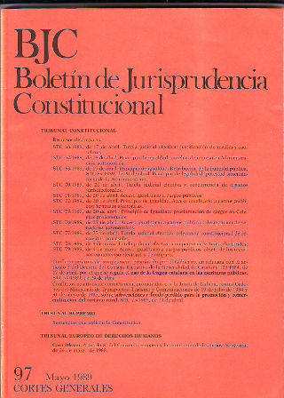 BJC. BOLETIN DE JURISPRUDENCIA CONSTITUCIONAL. Nº. 97.