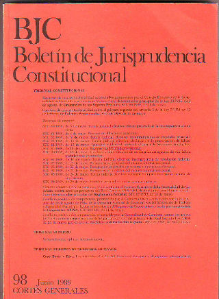 BJC. BOLETIN DE JURISPRUDENCIA CONSTITUCIONAL. Nº. 98.