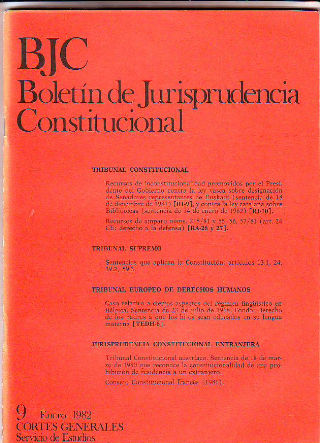BJC. BOLETIN DE JURISPRUDENCIA CONSTITUCIONAL. Nº. 9.