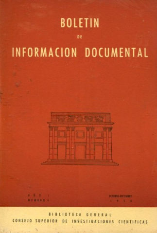 BOLETIN DE INFORMACION DOCUMENTAL. AÑO. I. NUM. 4 .