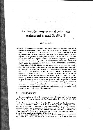 CALIFICACION JURISPRUDENCIAL DEL SISTEMA MATRIMONIAL ESPAÑOL (1939-1978).