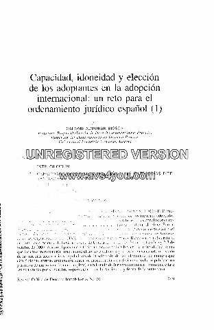 CAPACIDAD, IDONEIDAD Y ELECCION DE LOS ADOPTANTES EN LA ADOPCION INTERNACIONAL: UN RETO PARA EL ORDENAMIENTO JURIDICO ESPAÑOL. I.