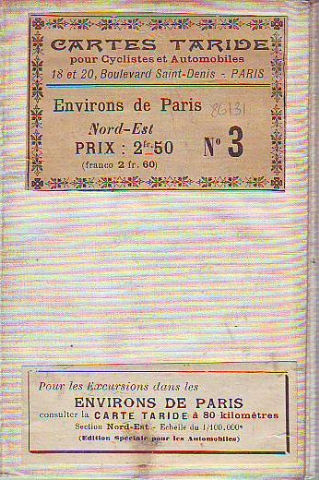 CARTES TARIDES POUR CYCLISTES ET AUTOMOBILISTES, Nº 3. ENVIRONS DE PARIS. NORD-EST