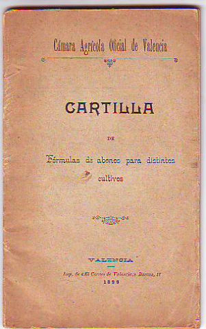 CARTILLA DE FORMULAS DE ABONOS PARA DISTINTOS CULTIVOS.