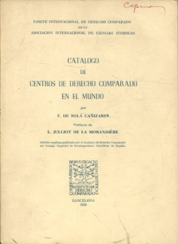 CATALOGO DE CENTROS DE DERECHO COMPARADO EN EL MUNDO.