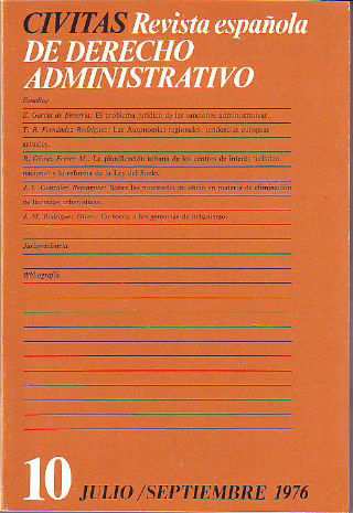 CIVITAS. REVISTA ESPAÑOLA DE DERECHO ADMINISTRATIVO. Nº 10.