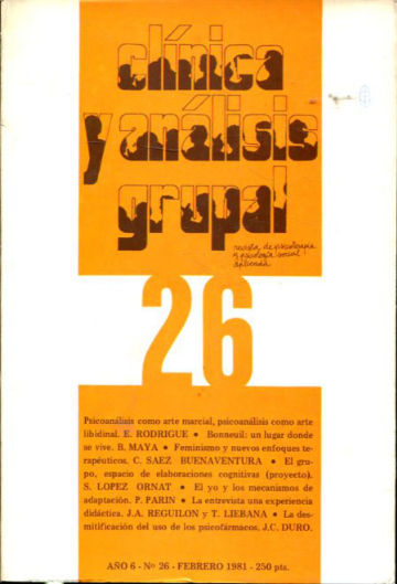 CLINICA Y ANALISIS GRUPAL Nº 26. REVISTA DE PSICOTERAPIA Y PSICOLOGIA SOCIAL APLICADA.