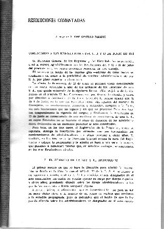 COMENTARIO A LAS RESOLUCIONES DEL 9, 11 Y 13 DE JUNIO 1980.