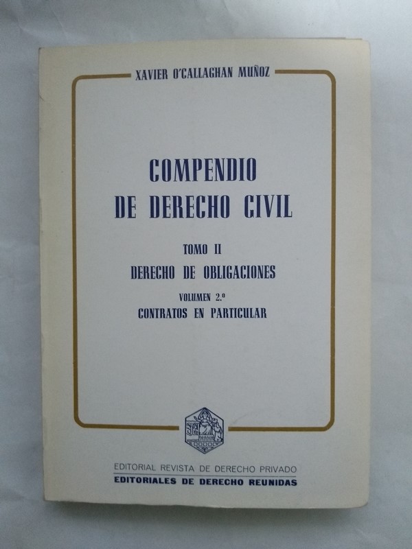 Compendio de Derecho Civil, II. Derecho de obligaciones, Contratos en particular