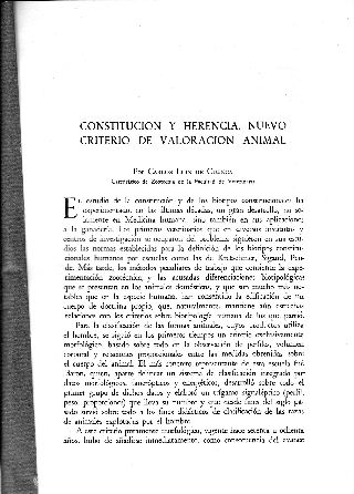 CONSTITUCION Y HERENCIA. NUEVO CRITERIO DE VALORACION ANIMAL.