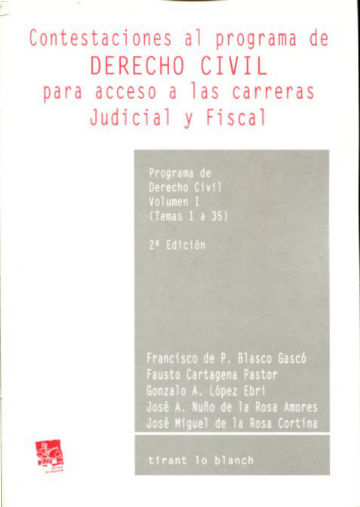 CONTESTACIONES AL PROGRAMA DE DERECHO CIVIL PARA ACCESO A LAS CARRERAS JUDICIAL Y FISCAL. PROGRAMA DE DERECHO CIVIL. VOLUMEN I: TEMAS 1 A 35.