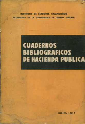 CUADERNOS BIBLIOGRAFICOS DE HACIENDA PUBLICA. Nº 1.