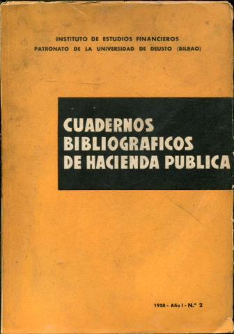 CUADERNOS BIBLIOGRAFICOS DE HACIENDA PUBLICA. Nº 2.