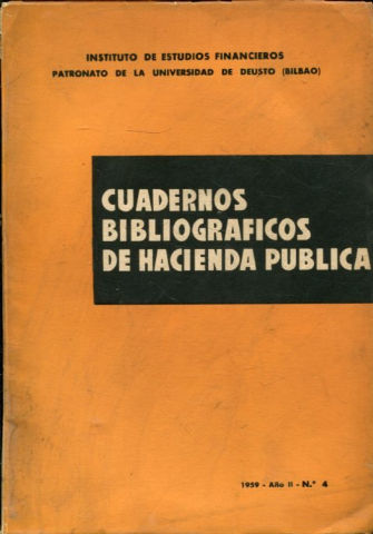 CUADERNOS BIBLIOGRAFICOS DE HACIENDA PUBLICA. Nº 4.