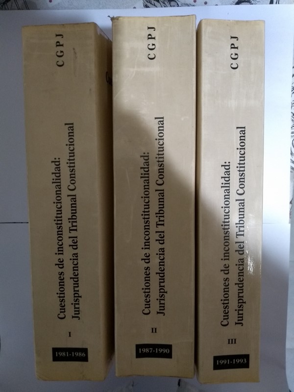Cuestionario de inconstitucionalidad: Jurisprudencia del Tribunal Constitucional, (1981 – 1993). 3 tomos